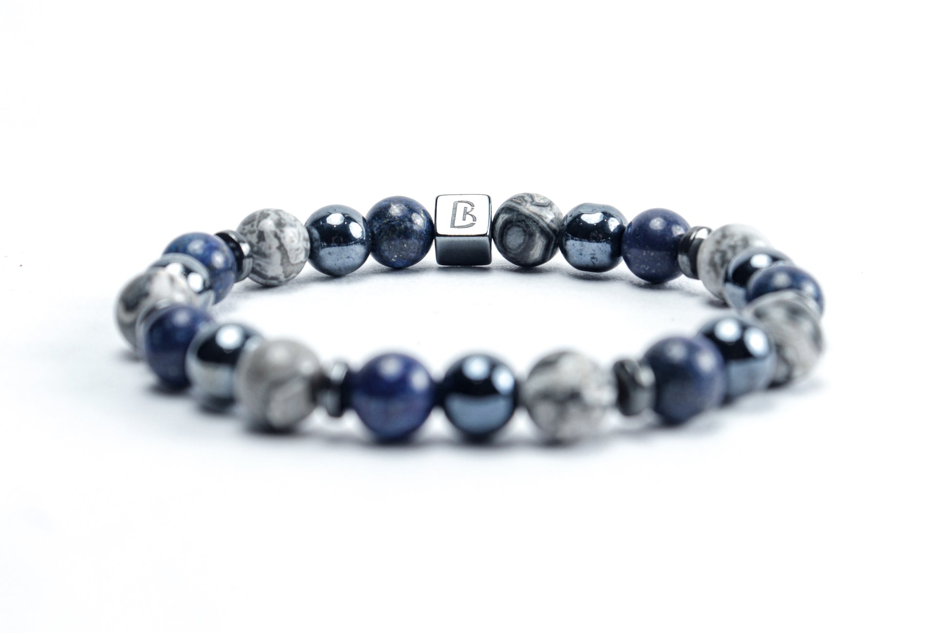 Lapis Lazuli & Grey Jasper Bracelet