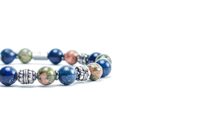 Lapis Lazuli & Unakite Jasper Bracelet