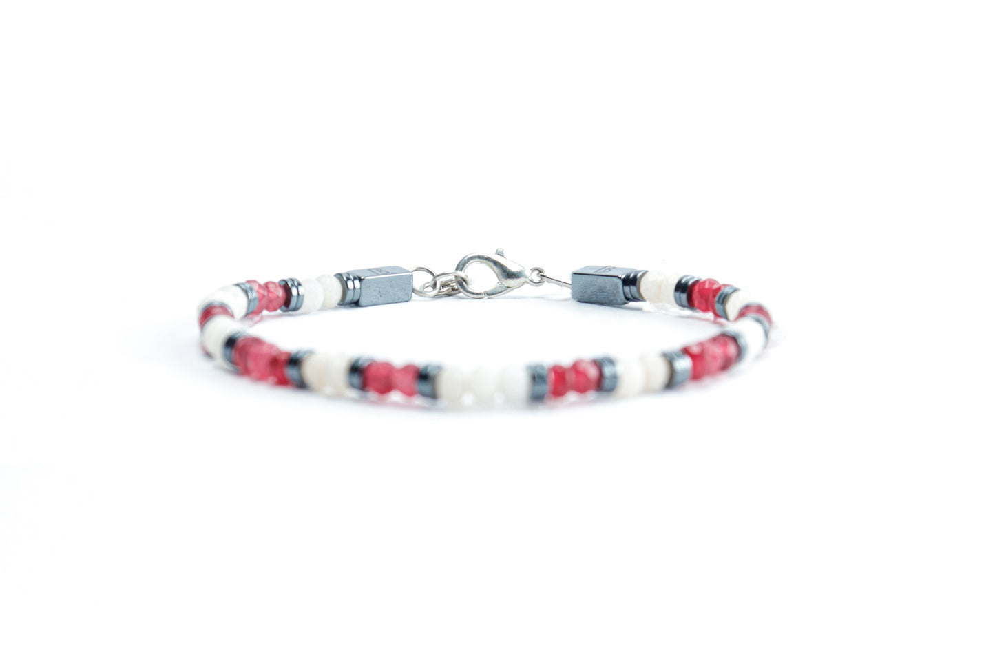 Lunar Pink & White Quartz Bracelet