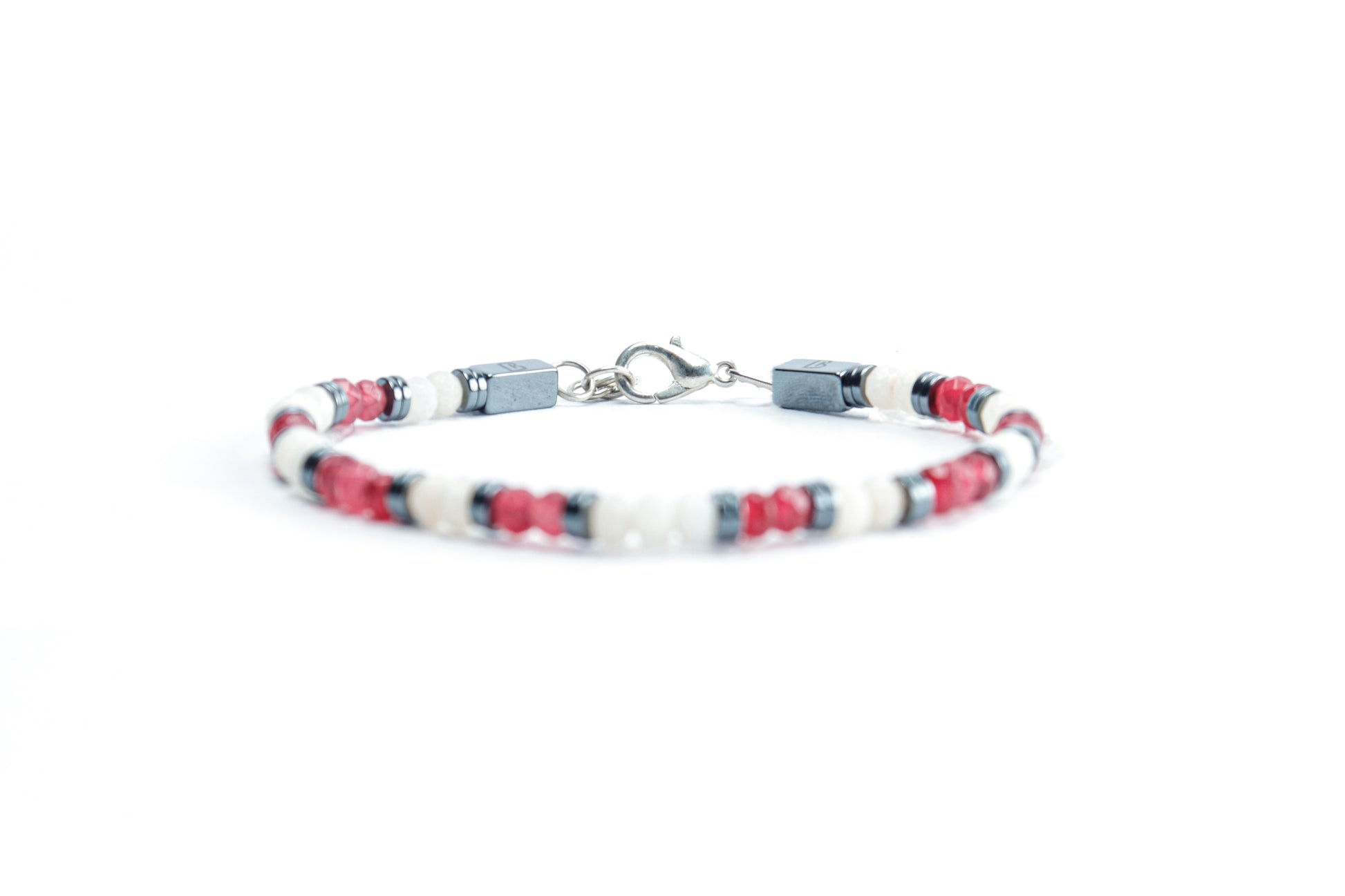 Lunar Pink & White Quartz Bracelet