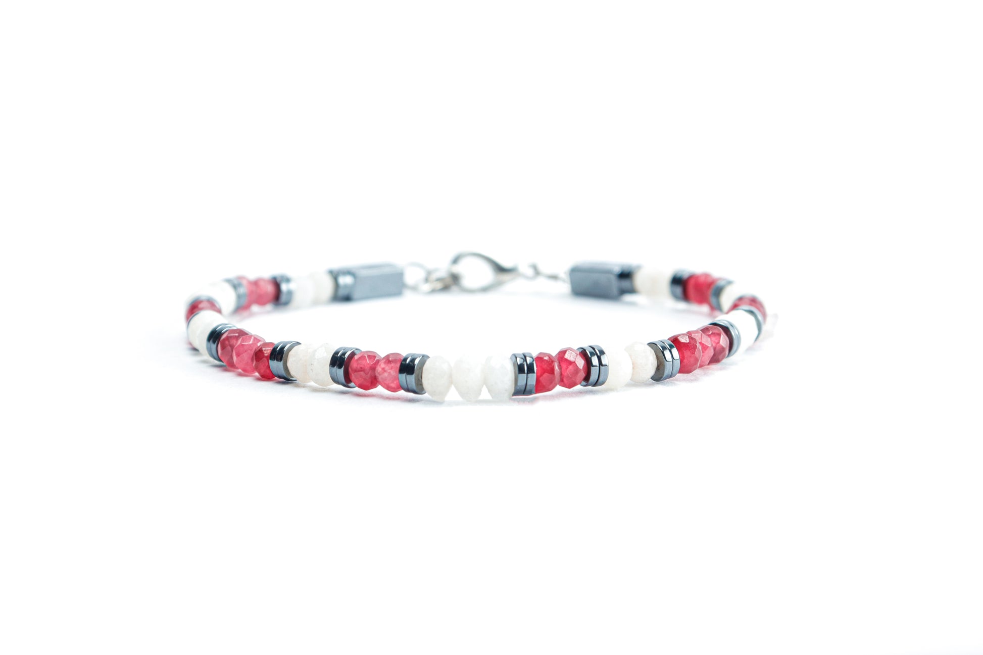 Lunar Pink & White Quartz Bracelet
