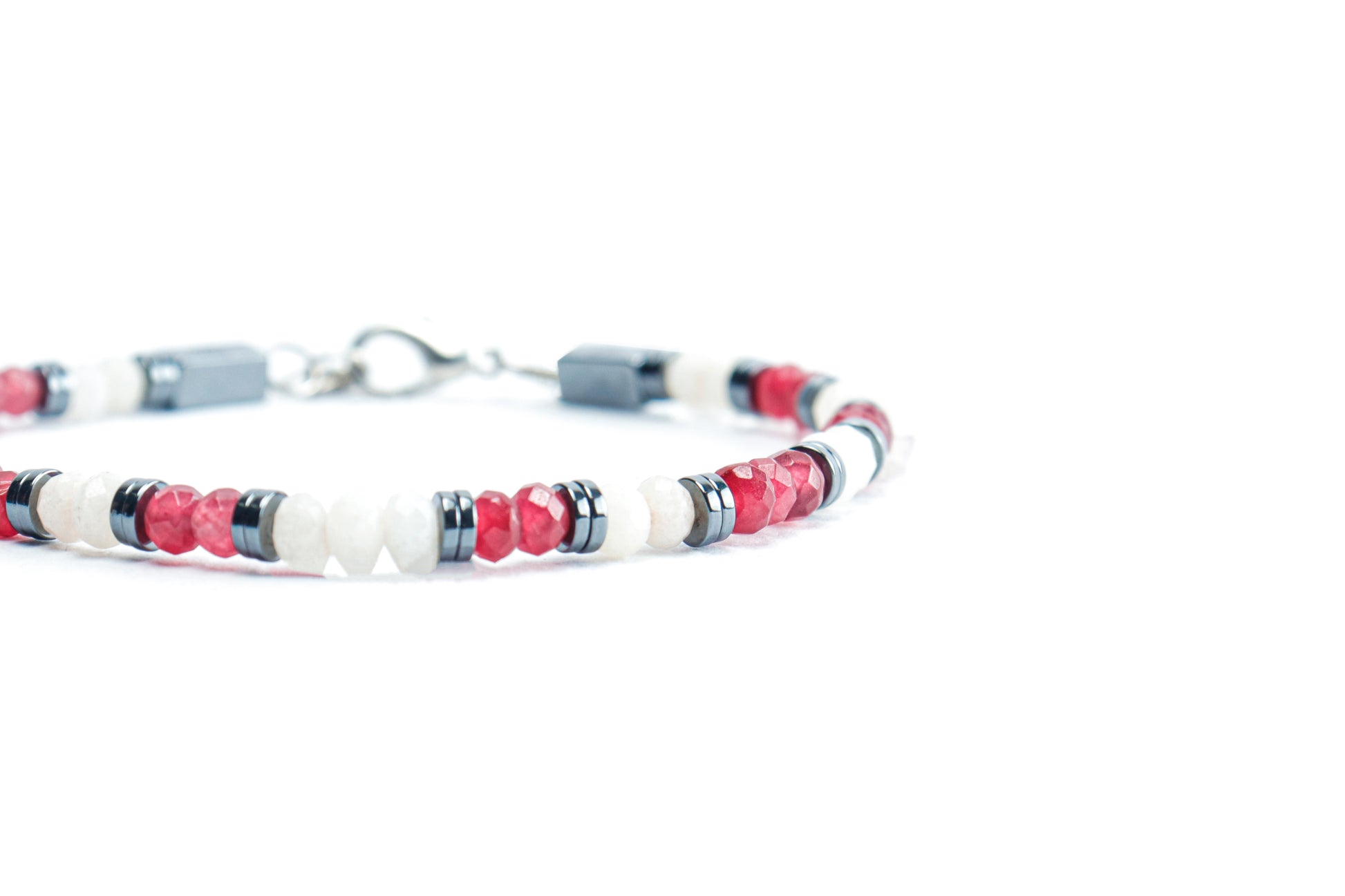Lunar Pink & White Quartz Bracelet
