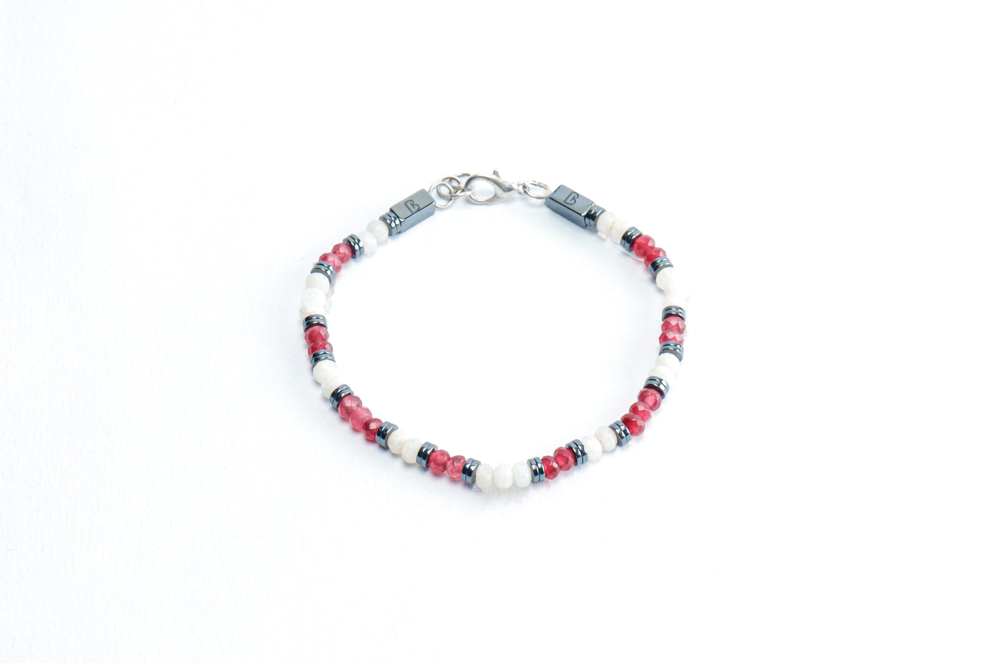 Lunar Pink & White Quartz Bracelet