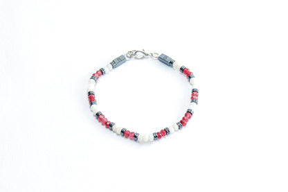 Lunar Pink & White Quartz Bracelet