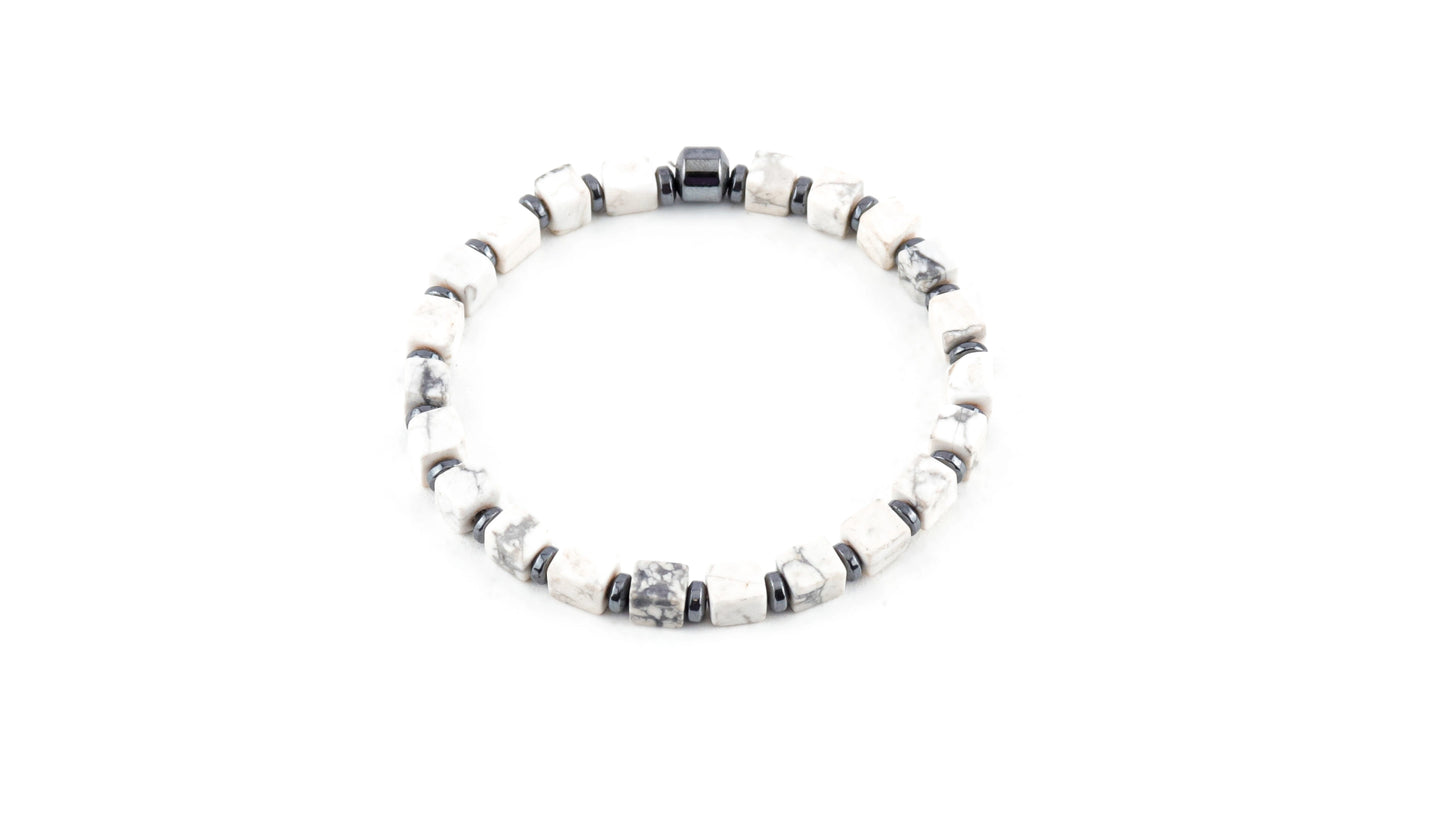 White Howlite Natural Stone Bracelet