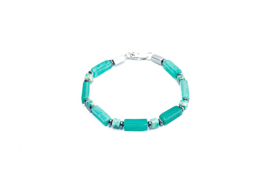 Green Aventurine & Natural Emerald Bracelet