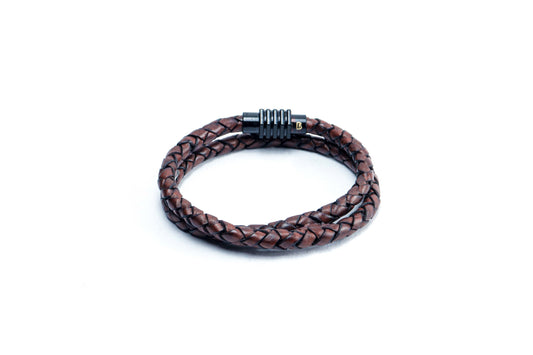 Eternity Looped Brown Leather Bracelet with Magsnap