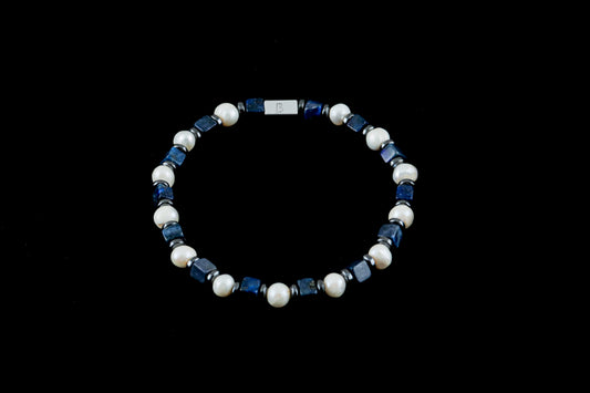 Lapis Lazuli & Sea Pearl Bracelet