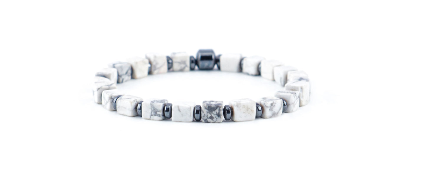 White Howlite Natural Stone Bracelet