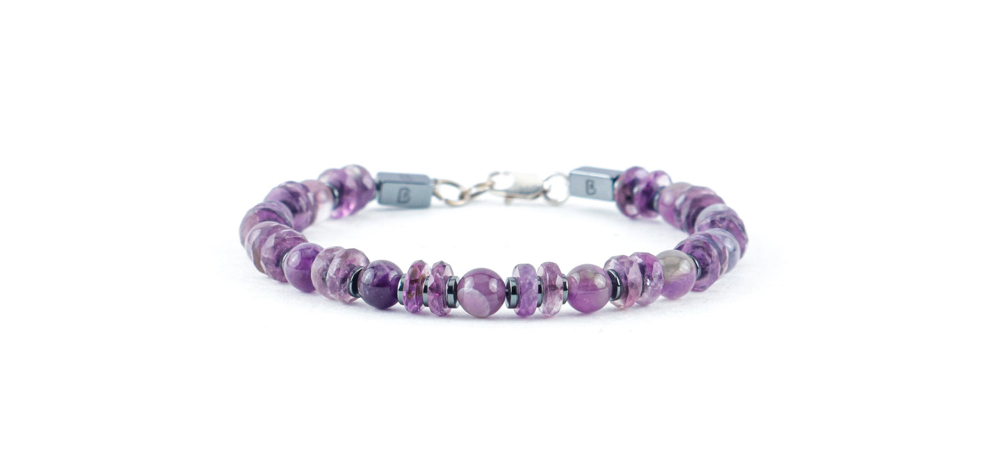 Multi Shape Amethyst Natural Stone Bracelet