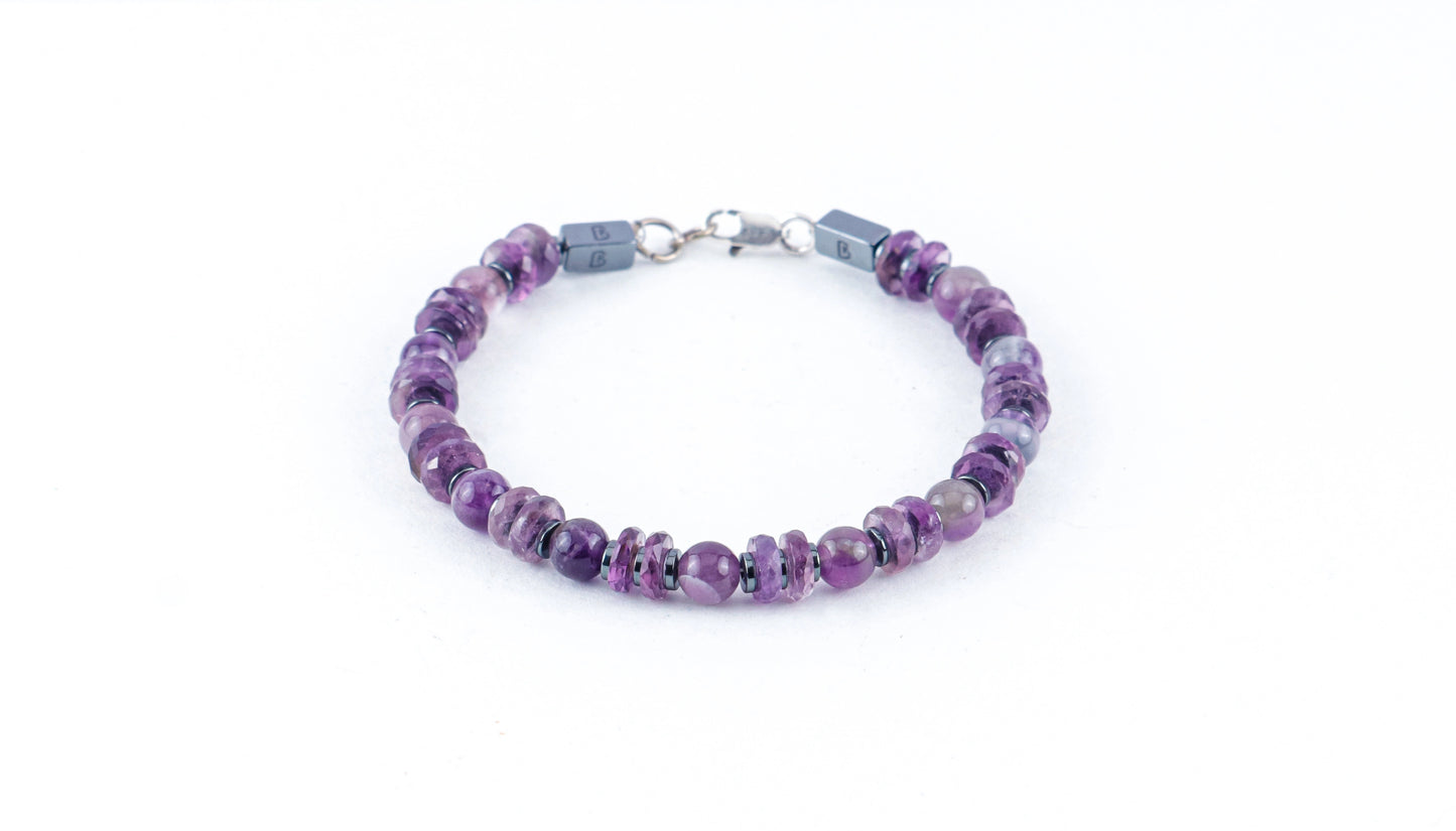 Multi Shape Amethyst Natural Stone Bracelet