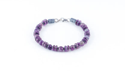 Multi Shape Amethyst Natural Stone Bracelet