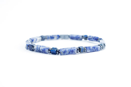 Multi shape Lapiz Lazuli Natural Stone Bracelet