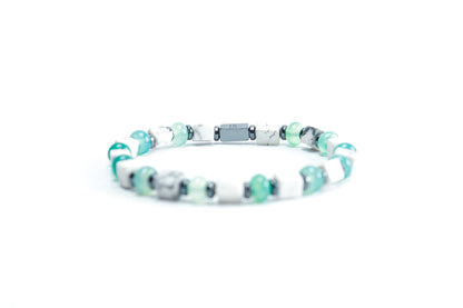 Natural Howlite & Green Jade Bracelet