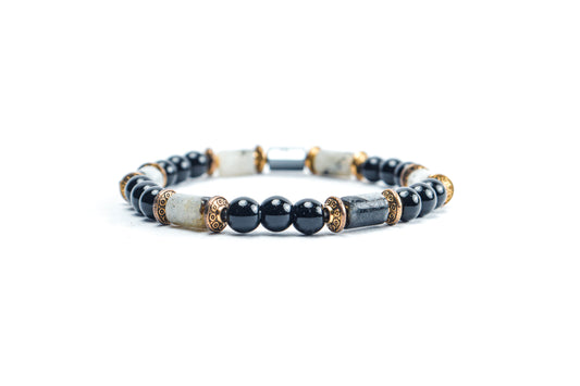 Rainbow Moon & Black Onyx Stone Bracelet