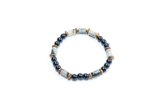 Rainbow Moon & Black Onyx Stone Bracelet