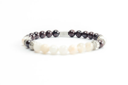 Red Garnet & Moon Stone Bracelet