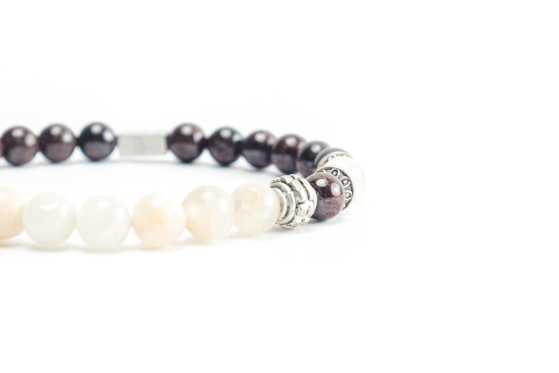 Red Garnet & Moon Stone Bracelet
