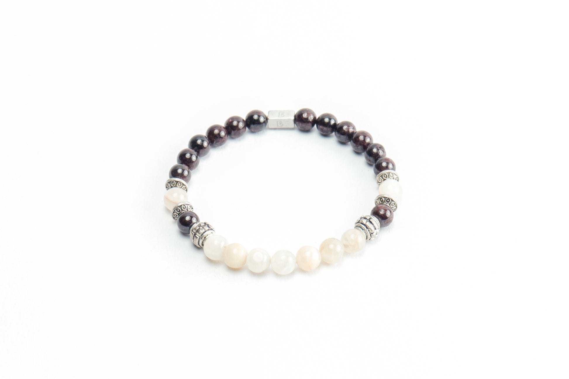 Red Garnet & Moon Stone Bracelet