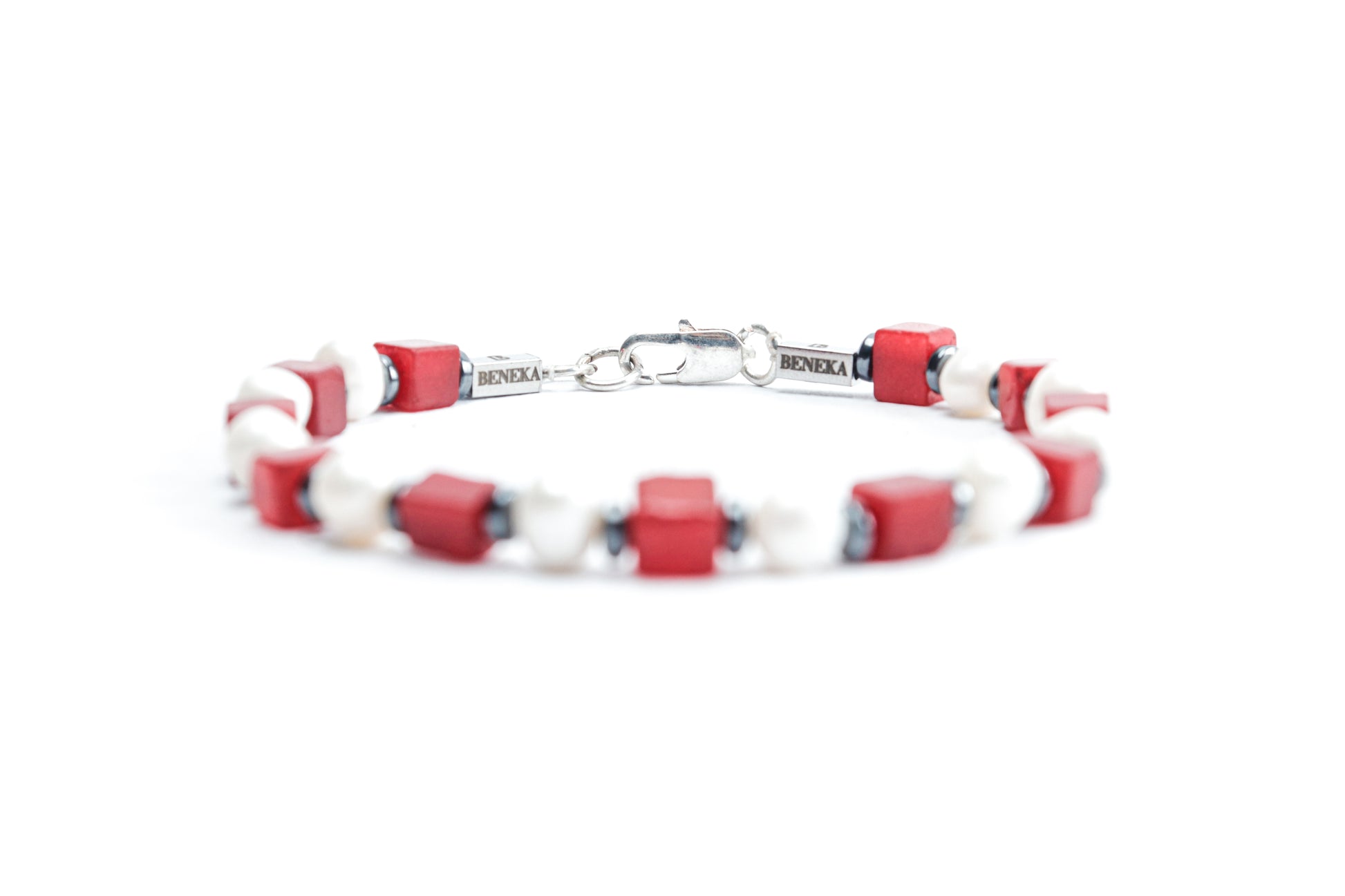 Red coral & Pearl Bracelet