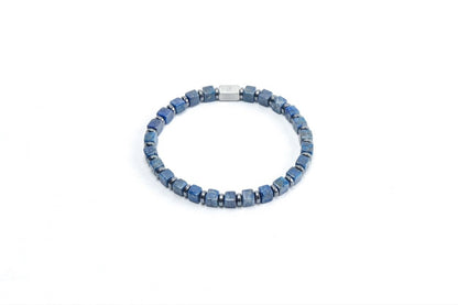 Cube-Cut Lapis Lazuli Bracelet