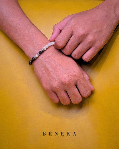 Red Garnet & Moon Stone Bracelet