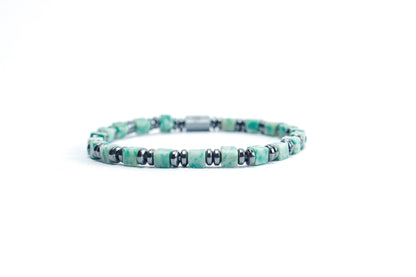Cube-Cut Green Aventurine Bracelet