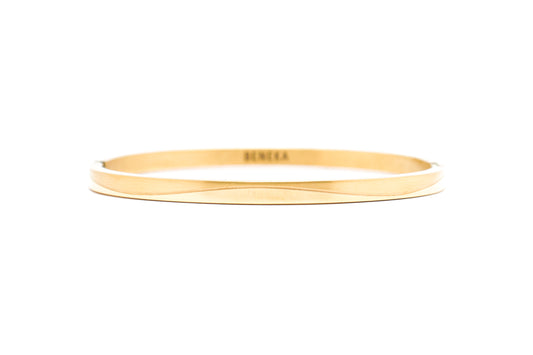 Obsidian Curve (Golden Toned) Metal Bracelet