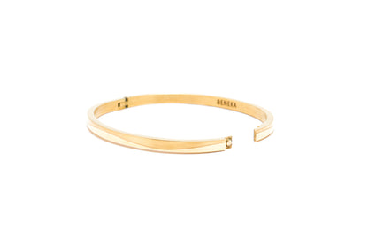 Obsidian Curve (Golden Toned) Metal Bracelet