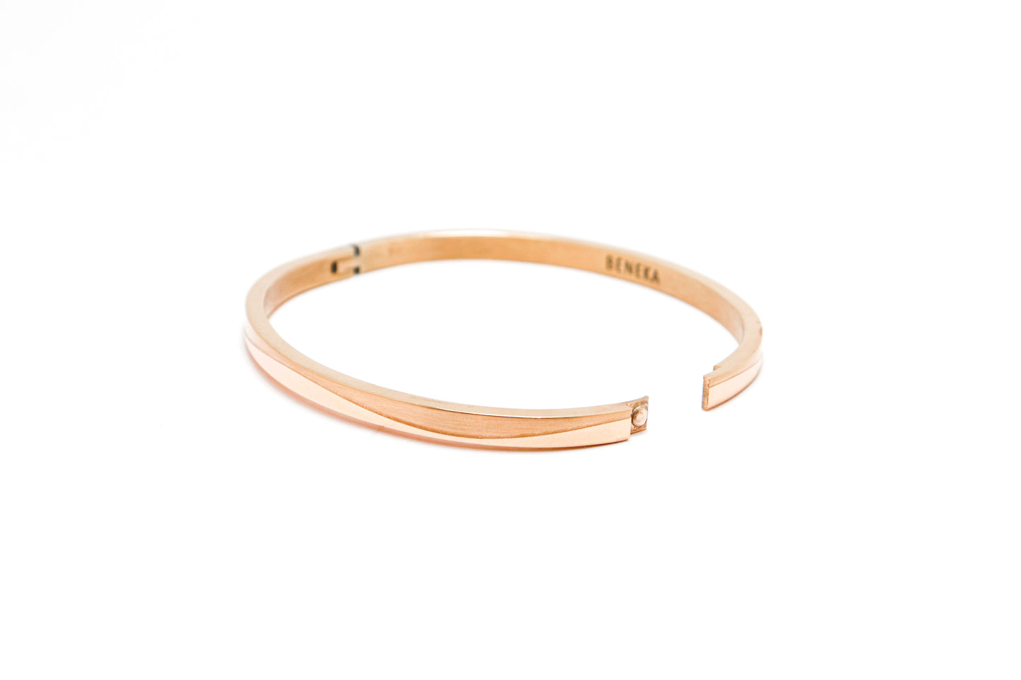 Obsidian Curve (Rose Gold Toned) Metal Bracelet