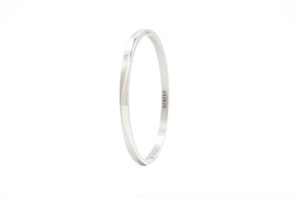 Obsidian Curve (Silver Toned) Metal Bracelet