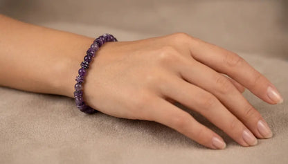 Multi Shape Amethyst Natural Stone Bracelet